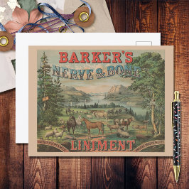 Cartão Postal Vintage Fazenda Animal Tipografia Anúncio Ofemeral