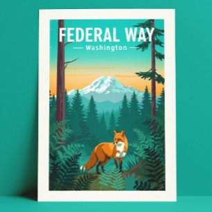 Cartão Postal Vintage Federal Way Washington