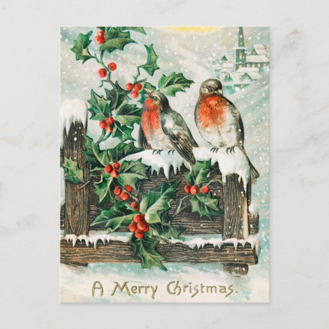 Cartão Postal Vintage Felry Christmas (Frente)
