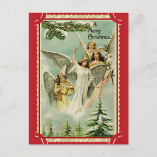 Cartão Postal Vintage Felry Christmas Angel