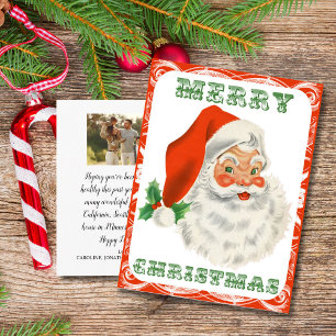 Cartão Postal Vintage Felry Christmas Papais noeis Custom Family