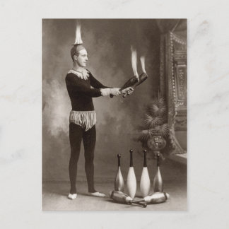 Cartão Postal Vintage Fire Juggler
