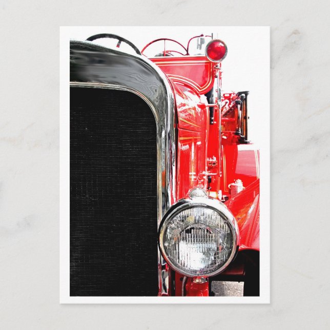 Cartão Postal Vintage Fire Truck (Frente)
