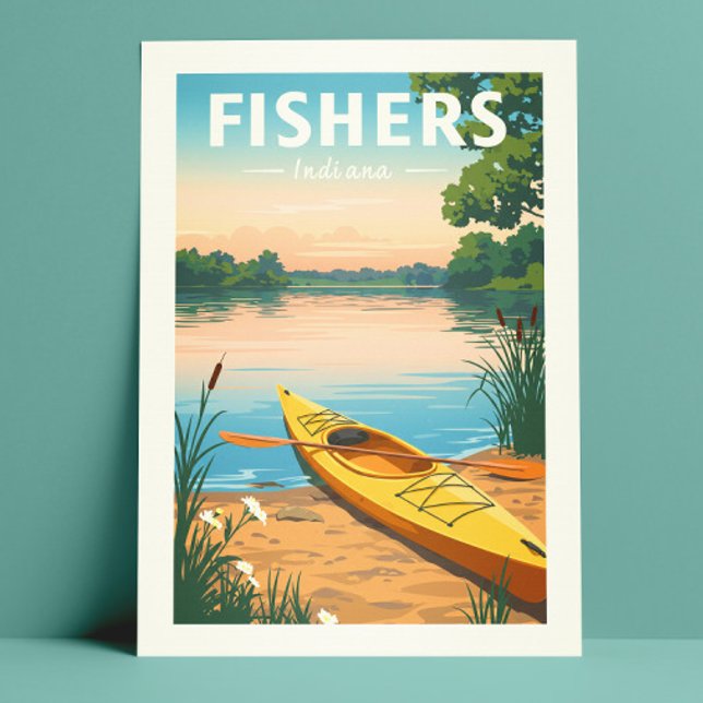 Cartão Postal Vintage Fishers Indiana (Criador carregado)