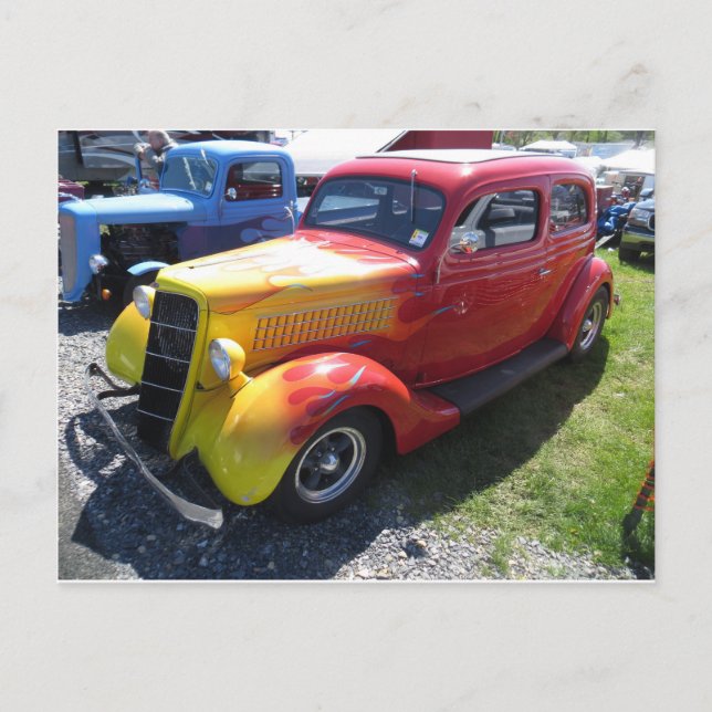 Cartão Postal Vintage Flame Car (Frente)