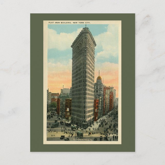 Cartão Postal Vintage Flatiron Building Nova Iorque (Frente)