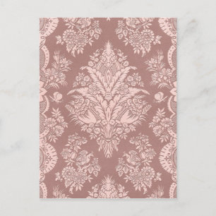 Cartão Postal Vintage floral no bege rosado