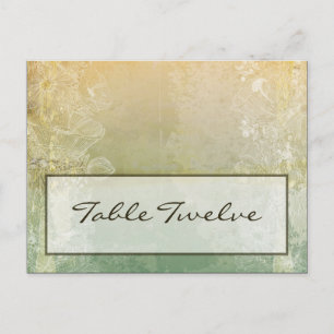 Cartão Postal Vintage Floral Placa de Local Gravável