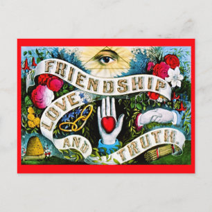 Cartão Postal Vintage Floral Romântico Namorados Amizade