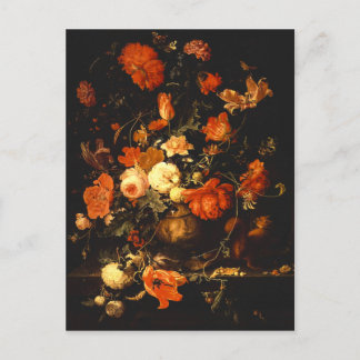 Cartão Postal Vintage Floral Still Life - Abraham Mignon
