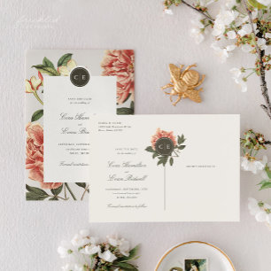 Cartão Postal Vintage Floral Wedding Save the Date Postcard