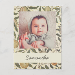 Cartão Postal Vintage Floral William Morris Fruta Art Nouveau