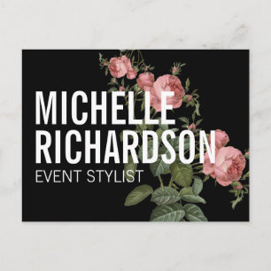 Cartão Postal Vintage Florals Texto Negrito no Cartão-Postal Pr