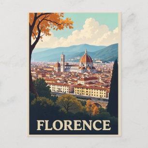 Cartão Postal Vintage Florence Itália Catedral Viagem
