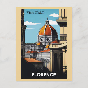 Cartão Postal Vintage Florence Itália Catedral Viagem