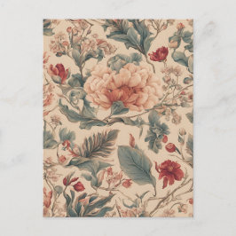 Cartão Postal Vintage Flores Tropicais Antigas