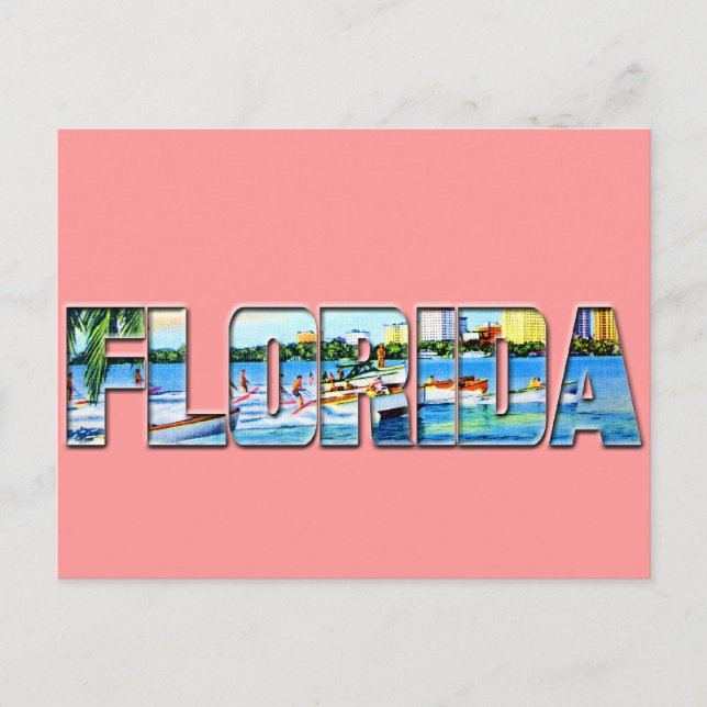 Cartão Postal Vintage Florida (Frente)
