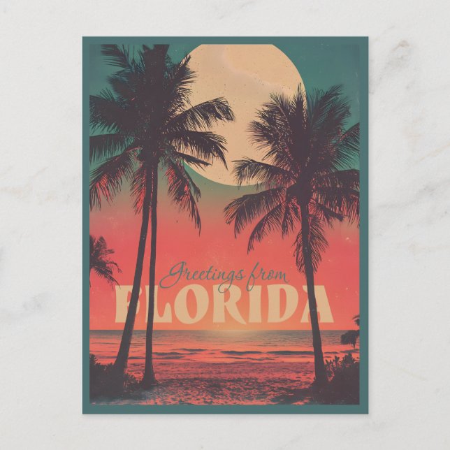 Cartão postal Vintage Florida (Frente)