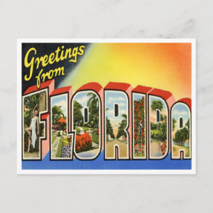 Cartão postal Vintage Florida