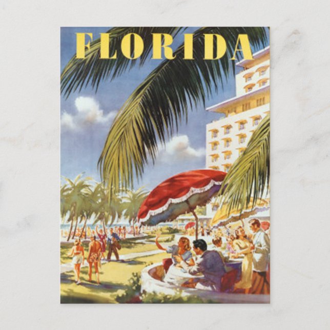 Cartão Postal Vintage Florida, EUA - (Frente)