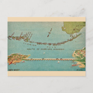 Cartão Postal Vintage Florida Keys - Miami