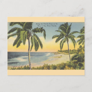 Cartão postal Vintage Florida Keys to Key West Via