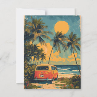 Cartão postal Vintage Florida Palm Tree Beach