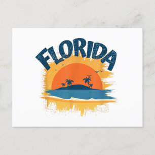 Cartão Postal Vintage Florida Retro Tee Design Sunshine Men Wome