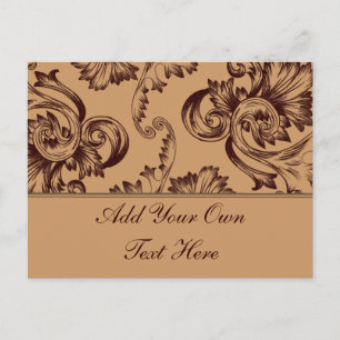 Cartão Postal Vintage Flourish (Castanho Escuro)