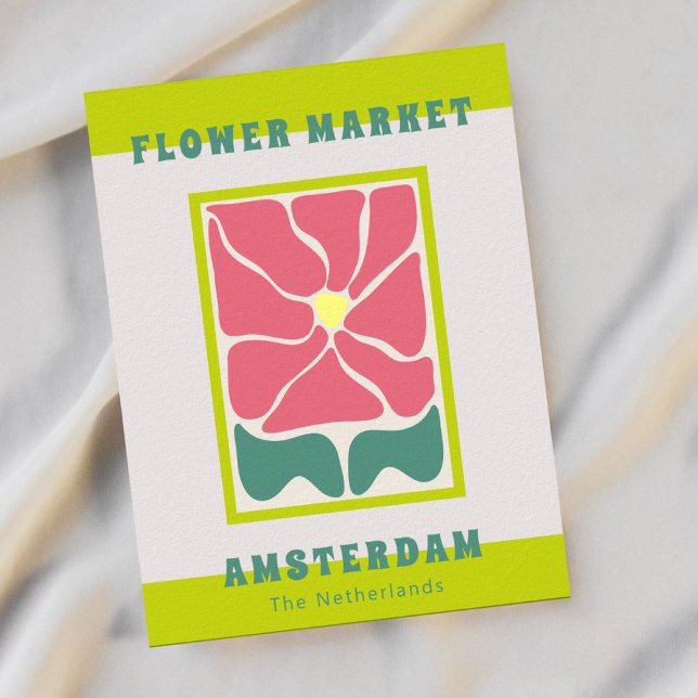 Cartão postal Vintage Flower Market Amsterdam (Criador carregado)