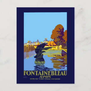 Cartão Postal Vintage Fontainebleau Paris Viagem França