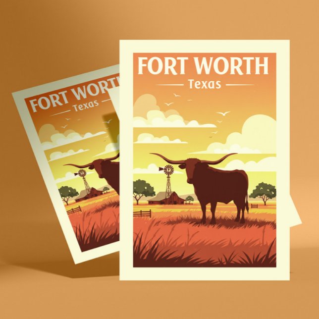 Cartão Postal Vintage Fort Worth (Criador carregado)