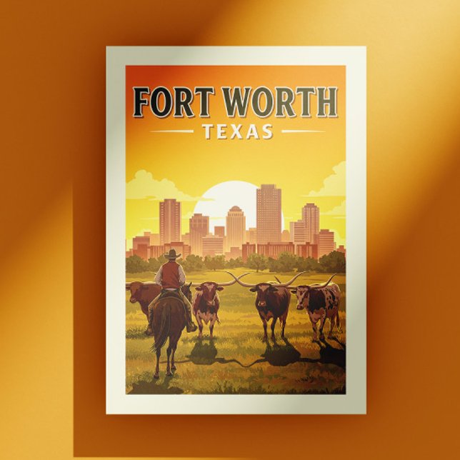 Cartão Postal Vintage Fort Worth Texas (Criador carregado)