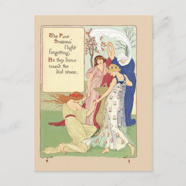 Cartão postal Vintage Four Seasons (Frente)
