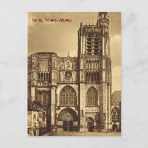 Cartão Postal Vintage, França, Sens, Abadia