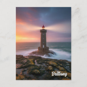 Cartão postal Vintage France Brittany Lighthouse