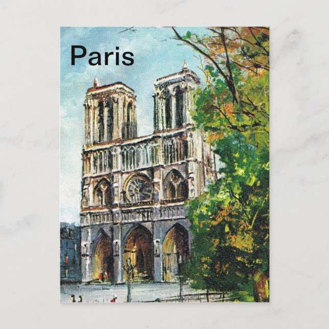 Cartão Postal Vintage France, Notre Dame de Paris (Frente)
