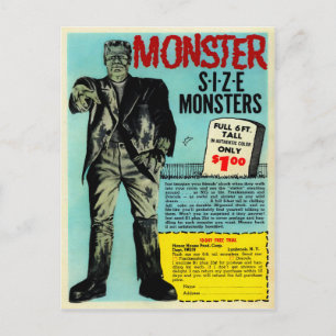 Cartão Postal Vintage Frankenstein Mail Order Advertisement