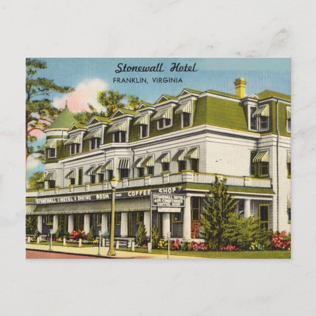 Cartão Postal Vintage Franklin, Virgínia (Frente)