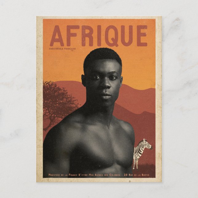 Cartão Postal Vintage French Africa viagem (Frente)