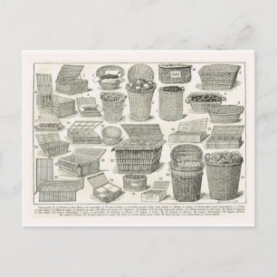 Cartão Postal Vintage French Baskets