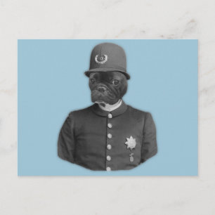 Cartão Postal Vintage French Bulldog Policeman