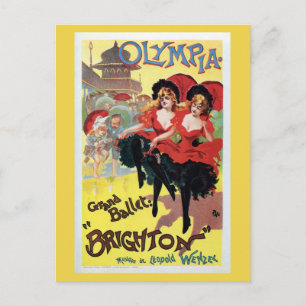 Cartão Postal Vintage French can-can (cancan) dance