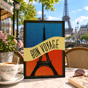 Cartão Postal Vintage French Flag Paris Eiffel Tower Viagem
