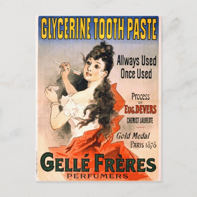 Cartão Postal Vintage French Glycerin Tooth Paste Advertiment (Frente)