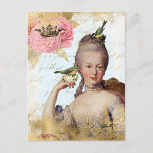 Cartão Postal Vintage French Marie Antoinette shabby 