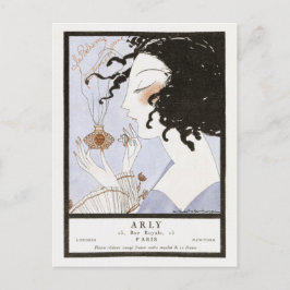 Cartão Postal Vintage French Perfume Fashion IllustratioPostcard