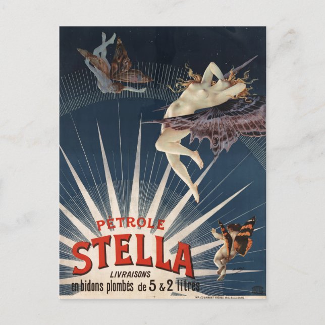 Cartão Postal Vintage French Petrole Stella (Stella Gasolina) (Frente)