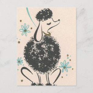 Cartão Postal Vintage French Poodle