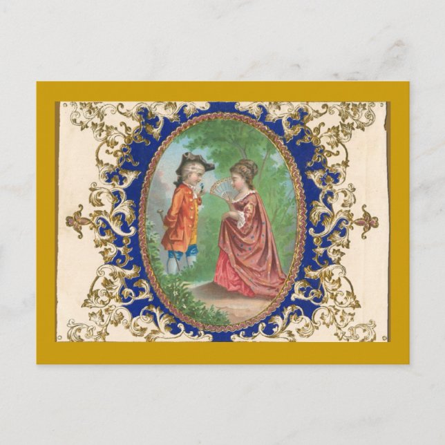 Cartão Postal Vintage French Postcard Design (Frente)